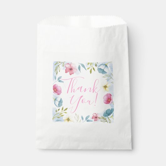 Hübsche Frühlingsfloral Pastel Danke Baby Dusche Geschenktütchen (Vorderseite)