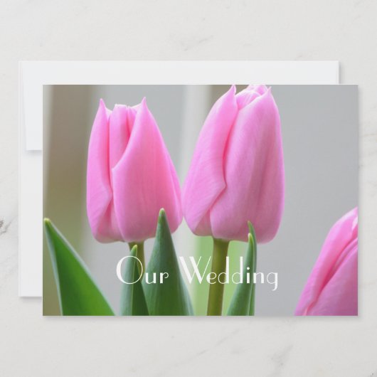 Hübsche Frühlingspinke Tulpe Blume Christlich Hoch Einladung (Rückseite)