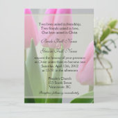 Hübsche Frühlingspinke Tulpe Blume Christlich Hoch Einladung (Stehend Vorderseite)