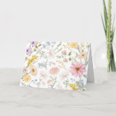 Hübsche Frühlingswildblumen blühen Dankeskarte (Rückseite)