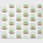 Hübsche FrühlingsWildblumen in einem Aktionskorb Geschenkpapier (Flach)