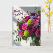 Hübsche Fuchsia-Geburtstagskarte Karte (Gelbe Blume)