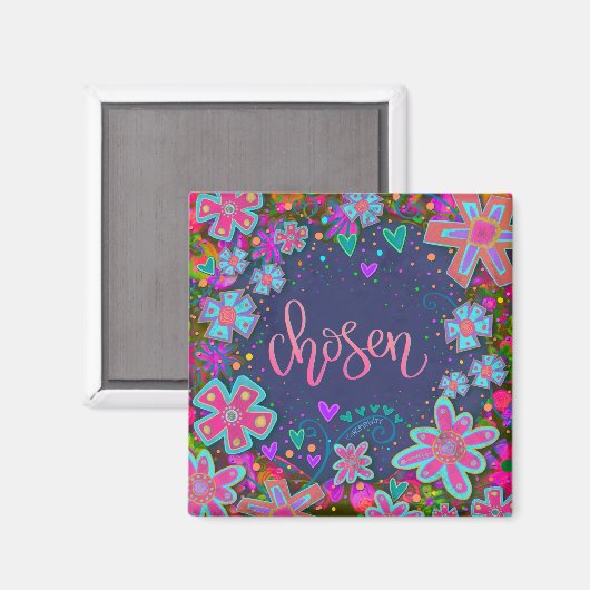 Hübsche Fun Floral Moderne Inspirivity Magnet (Vorderseite/Rückseite)