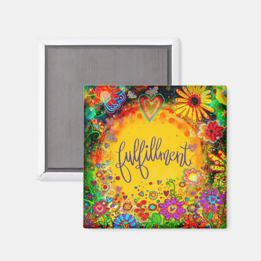 Hübsche Fun Floral Moderne Inspirivity Magnet (Vorderseite/Rückseite)
