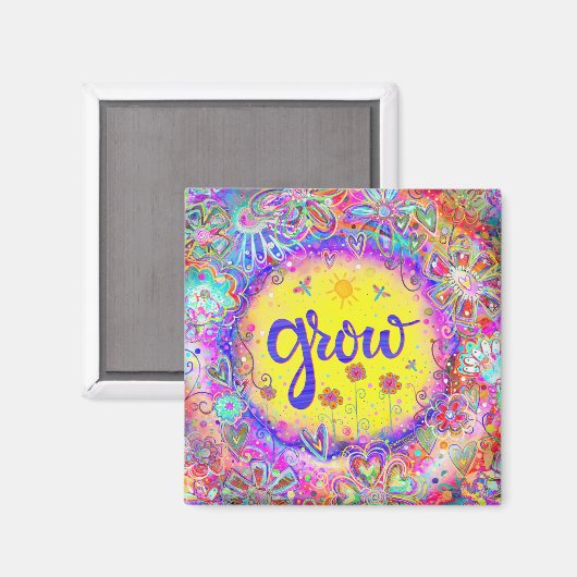 Hübsche Fun Floral Moderne Inspirivity Magnet (Vorderseite/Rückseite)