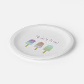 Hübsche Fun Pastel Papierplatte 7"Popsicle Design Pappteller (Schrägansicht)