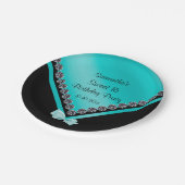 Hübsche funkelnd Diamanten u. aquamariner Pappteller (Schrägansicht)