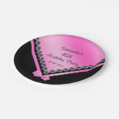 Hübsche funkelnd Diamanten u. rosa Bogen-45. Pappteller (Schrägansicht)