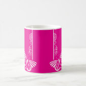 Hübsche Fuschia White Butterfly Tasse (Mittel)