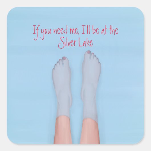 hübsche Füße in der coolen Wassernotizkarte Quadratischer Aufkleber (Vorderseite)