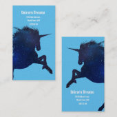 Hübsche Galaxy Stars Blauer Einhorn Visitenkarte (Vorne/Hinten)