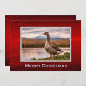 Hübsche Gänse Landschaft Foto Weihnachtswohnung Feiertagskarte (Vorne/Hinten)