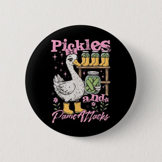 Hübsche Gänse-Meme-Gurken-Gurken-Gurken und Panik Button (Vorderseite)