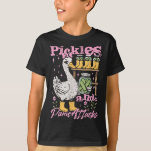 Hübsche Gänse-Meme-Gurken-Gurken-Gurken und Panik T-Shirt