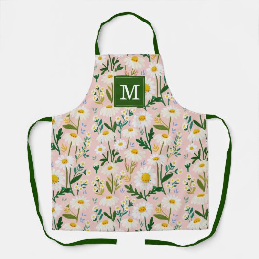 Hübsche Gänseblümchen-Blumen-Küchenschürze Schürze (Vorderseite)