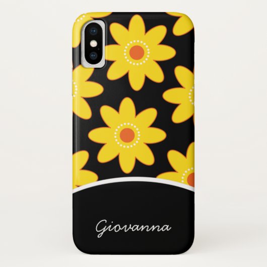 Hübsche Gänseblümchen-personalisierter Case-Mate iPhone Hülle (Rückseite)