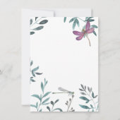 Hübsche Gärten der Libellen auf der Weißen Hochzei Dankeskarte (Rückseite)