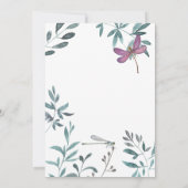 Hübsche Gärten der Libellen auf der Weißen Hochzei Einladung (Rückseite)