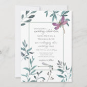 Hübsche Gärten der Libellen auf der Weißen Hochzei Einladung (Vorderseite)