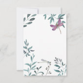 Hübsche Gärten der Libellen auf der Weißen Hochzei RSVP Karte (Rückseite)