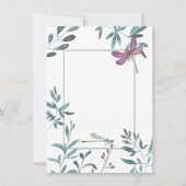 Hübsche Gärten der Libellen auf der Weißen Hochzei Save The Date (Rückseite)