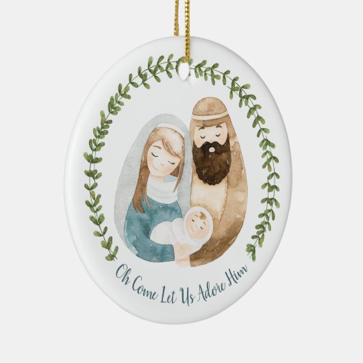 Hübsche Geburt Lasse uns Adore Ihm Keramik Ornament (Rechts)