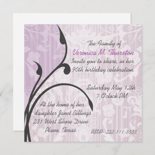 Hübsche Geburtstagsparty Einladung (Vorne/Hinten)