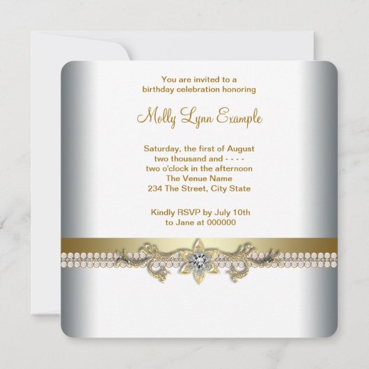 Hübsche Geburtstagsparty Einladung (Rückseite)