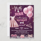 Hübsche Geburtstagsparty in Pink Einladung (Vorderseite)