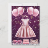 Hübsche Geburtstagsparty in Pink Einladung (Rückseite)