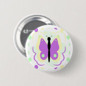 Hübsche Gelb- und Lila Schmetterlingstaste Button (Vorne & Hinten)
