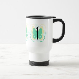 Hübsche Gelb- und Schmetterlingsblume-Tasse Reisebecher