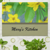 hübsche gelbe Blume, blumenreich Küchentuch (Gefaltet)