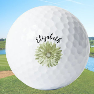 Hübsche Gelbe Blume individuelle Name Damen Golfball