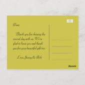 Hübsche gelbe Blume Lüster danke Postkarte (Rückseite)