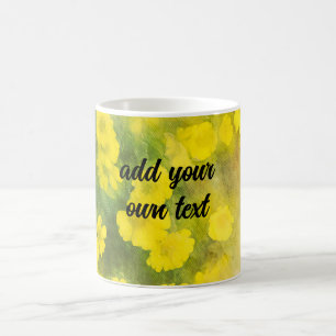hübsche gelbe Blume Naturkunst ergänzen Ihren eige Kaffeetasse