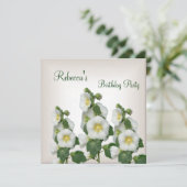 Hübsche gelbe Blumen Cremeweiß Einladung (Stehend Vorderseite)