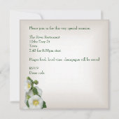 Hübsche gelbe Blumen Cremeweiß Einladung (Rückseite)