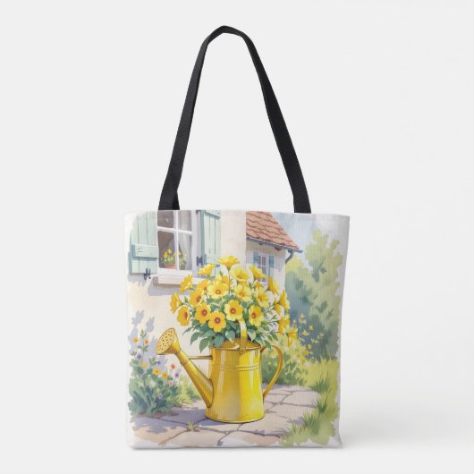 Hübsche gelbe Blumen im Wasser Personalisiert Tasche (Rückseite)