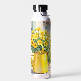 Hübsche gelbe Blumen im Wasserbecken Trinkflasche