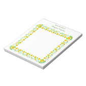 Hübsche gelbe Blumen vom Schreibtisch aus Notizblock (Rotiert)