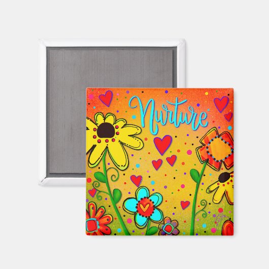 Hübsche gelbe Blüte Moderne Inspirivität Magnet (Vorderseite/Rückseite)