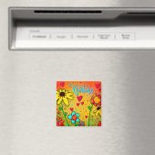Hübsche gelbe Blüte Moderne Inspirivität Magnet (In Situ (Geschirrspüler))