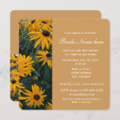 Hübsche gelbe farbige Blume Brautpartys Einladung (Vorne/Hinten)