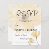 Hübsche gelbe florale RSVP-Karte RSVP Karte (Vorne/Hinten)