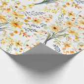 Hübsche gelbe Frühlingswildblumen Geschenkpapier (Ecke)