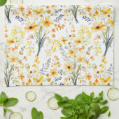 Hübsche gelbe Frühlingswildblumen Geschirrtuch (Gefaltet)