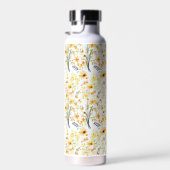 Hübsche gelbe Frühlingswildblumen-Monogramm Trinkflasche (Rechts)
