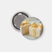 hübsche gelbe Geschenkbox Magnet (Vorderseite/Rückseite)