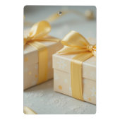 hübsche gelbe Geschenkbox Mini Klemmbrett (Rückseite)